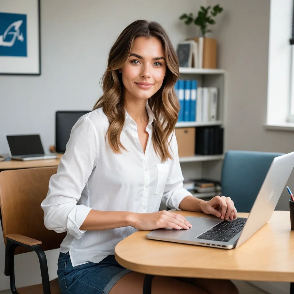Un Étudiant Assis Sur Un Bureau Avec Un Laptop Avatar Maker