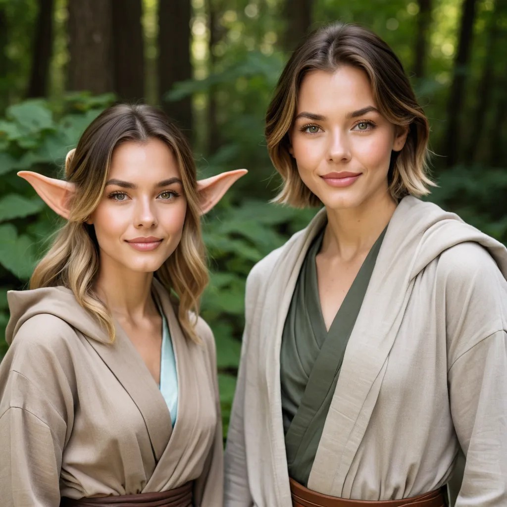 Zwei Personen als Yoda und Obi-Wan Kenobi Avatar Maker