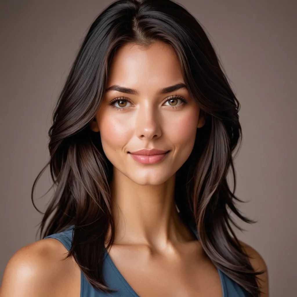 Brown Girl with Black Hair Shoulder Length Avatar Maker