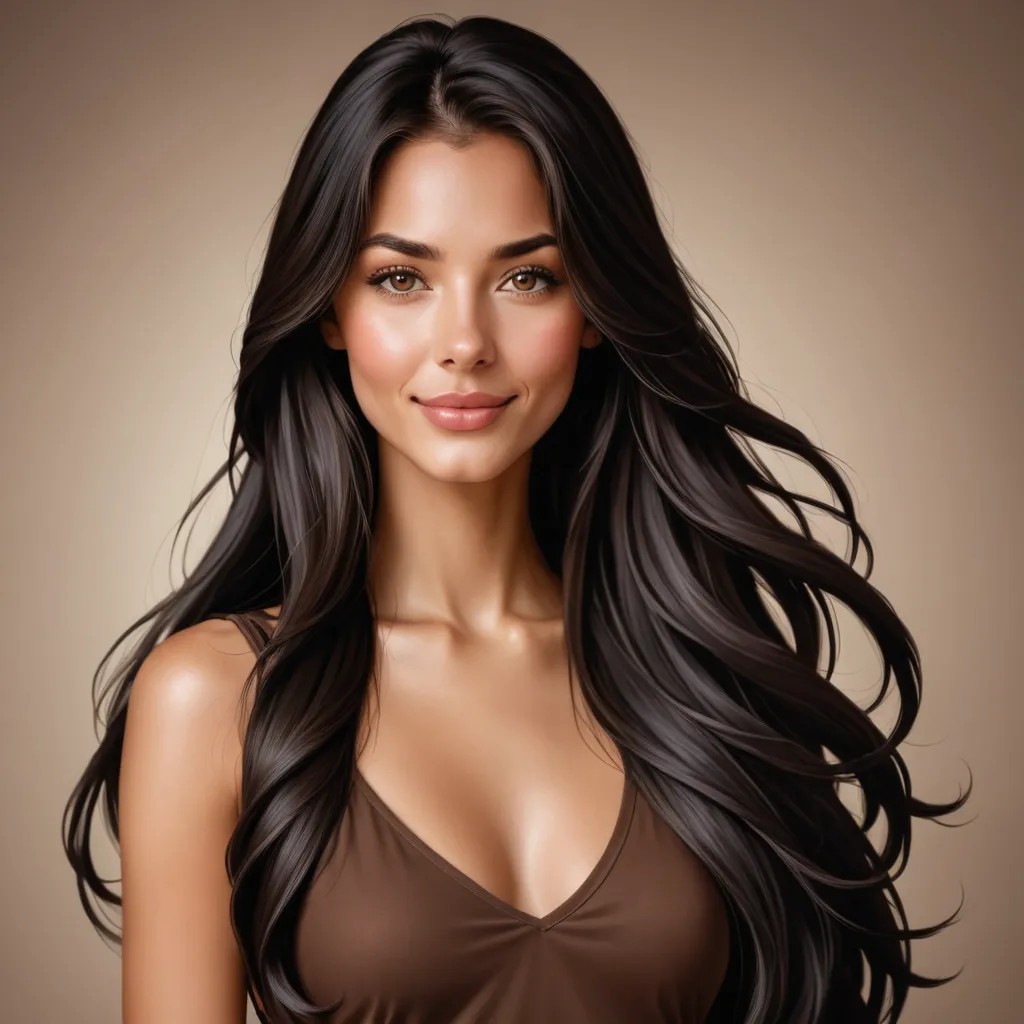 Brown Girl With Long Black Hair Avatar Maker