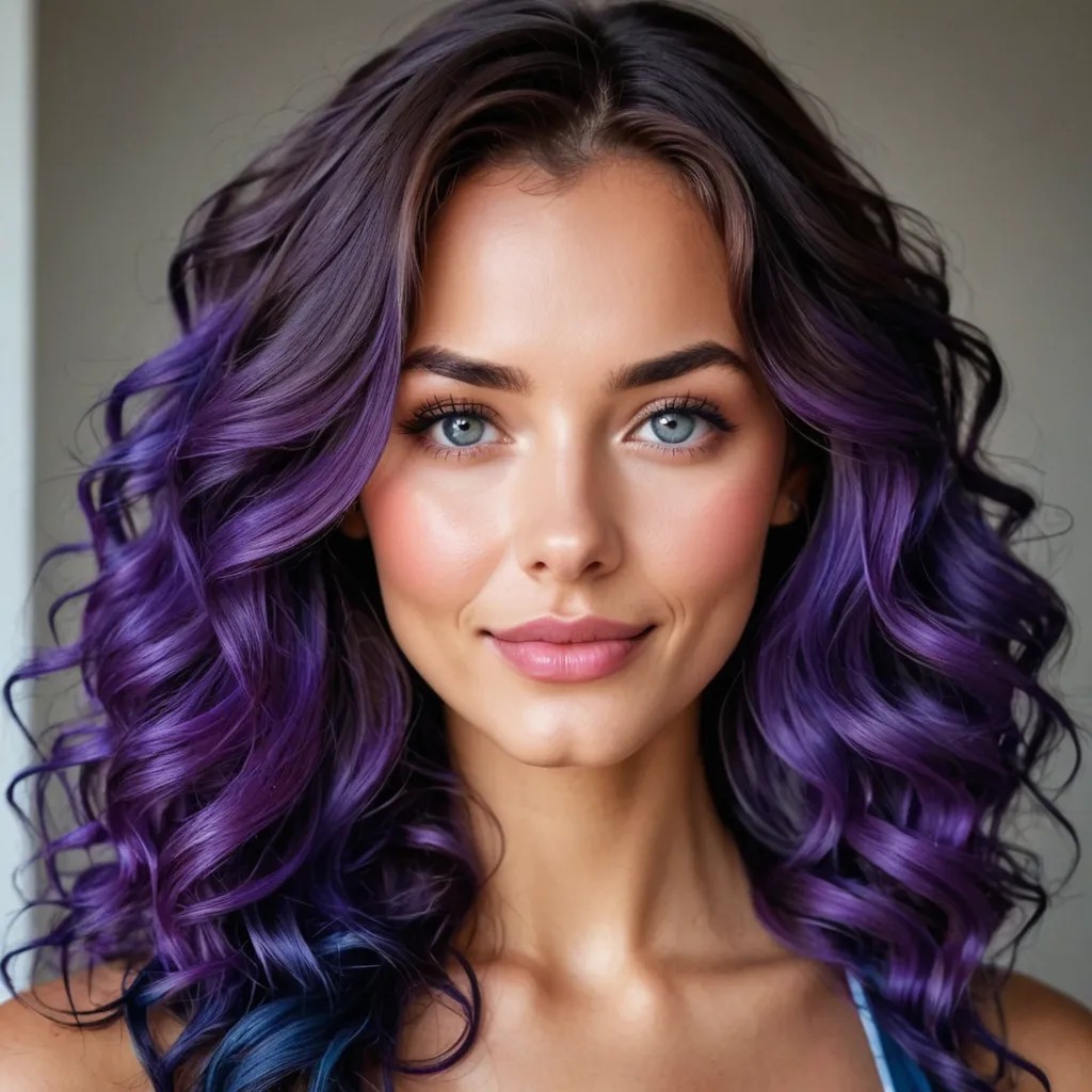 Cabello Morado Rizado Ojos Azules Avatar Maker