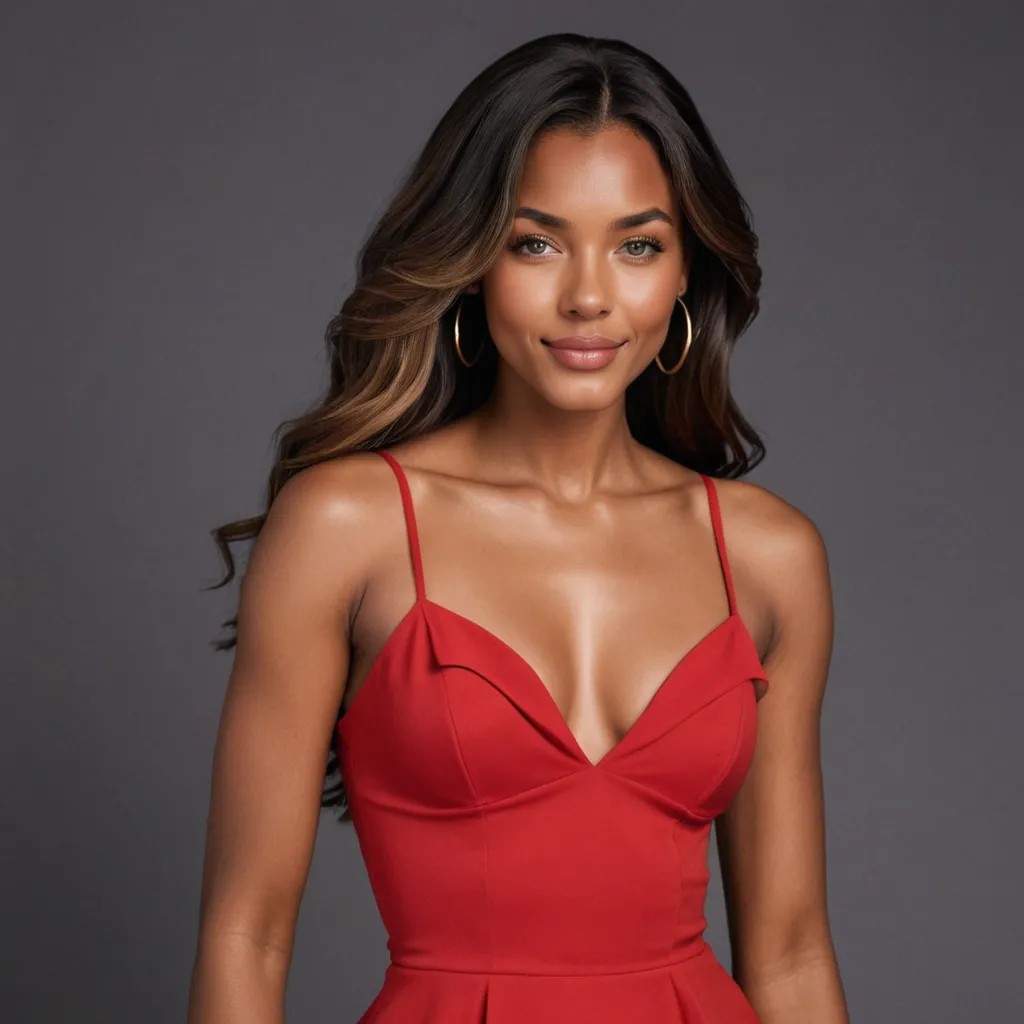 Female Black Woman with Red Dress Avatar Maker