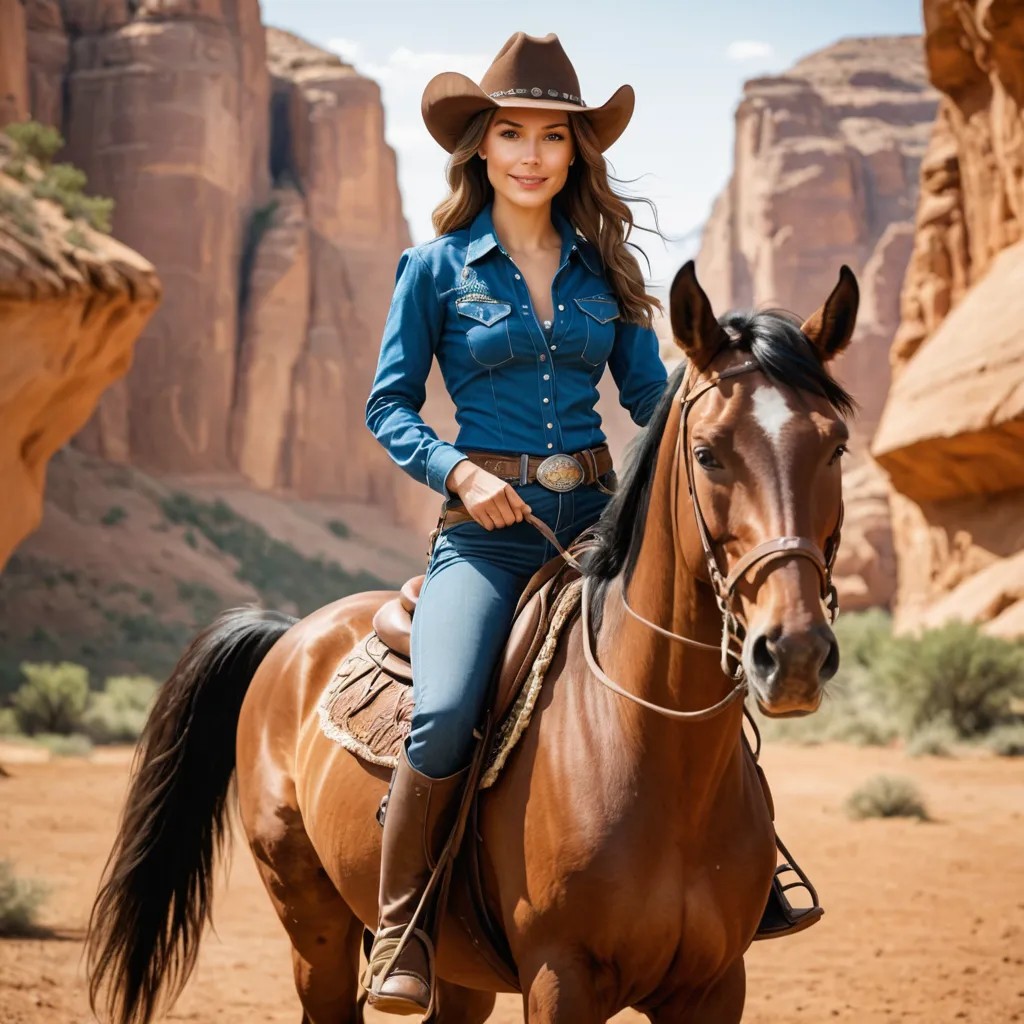 Cowgirl Riding a Horse Avatar Maker