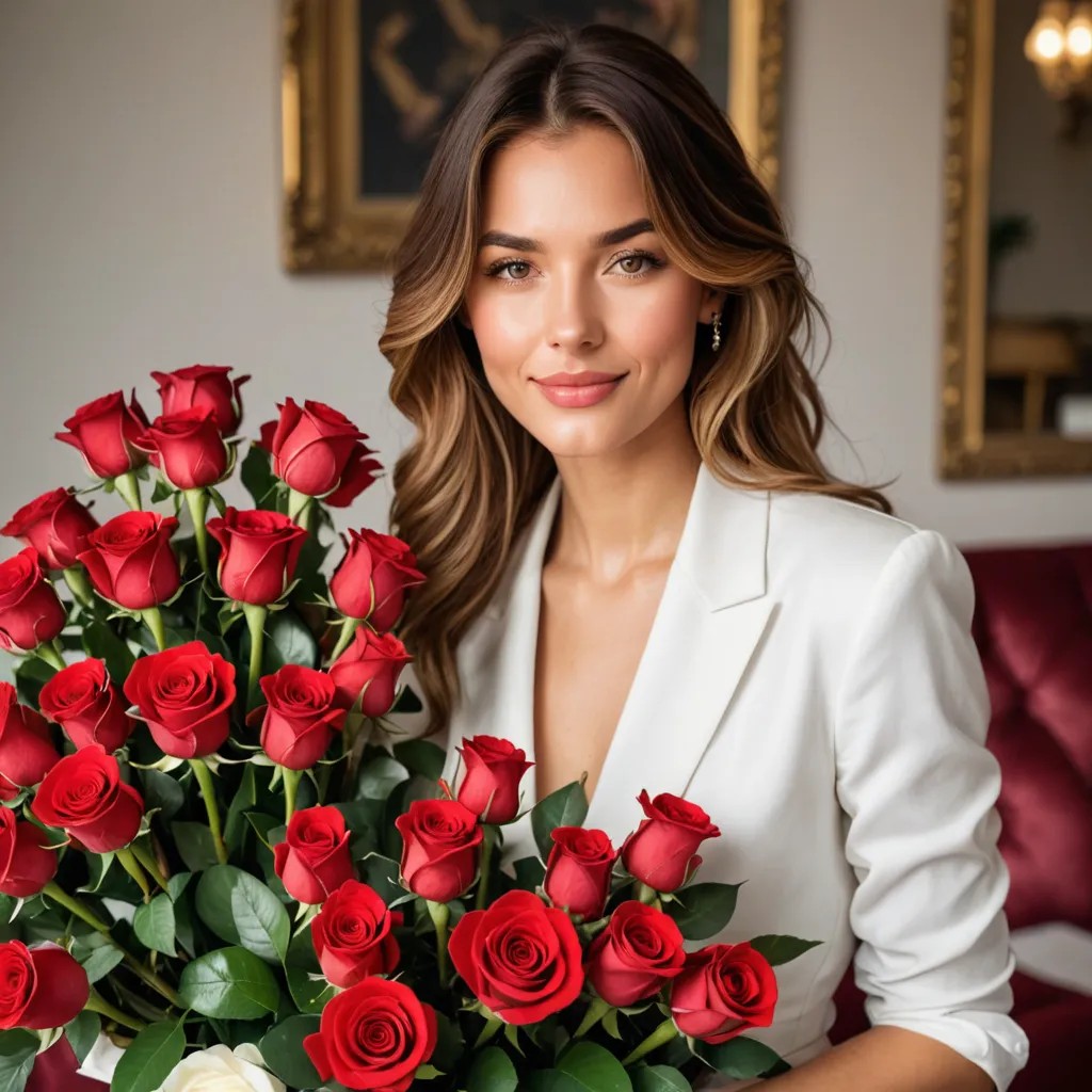 Millionaire with Red Roses Bouquet Avatar Maker