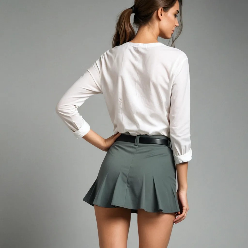 Short Skirt, Hands Behind the Back, Sad Avatar Maker