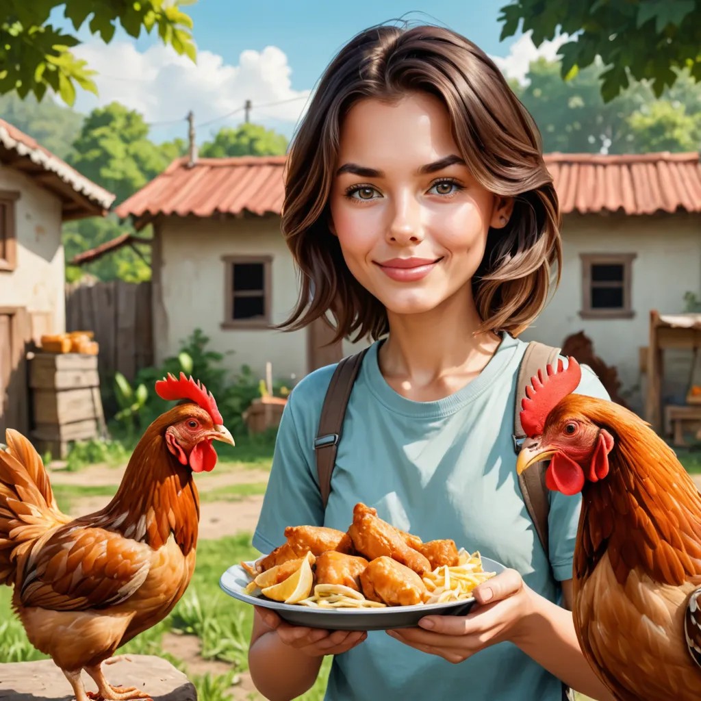 A Boy Feeds a Chicken Avatar Maker