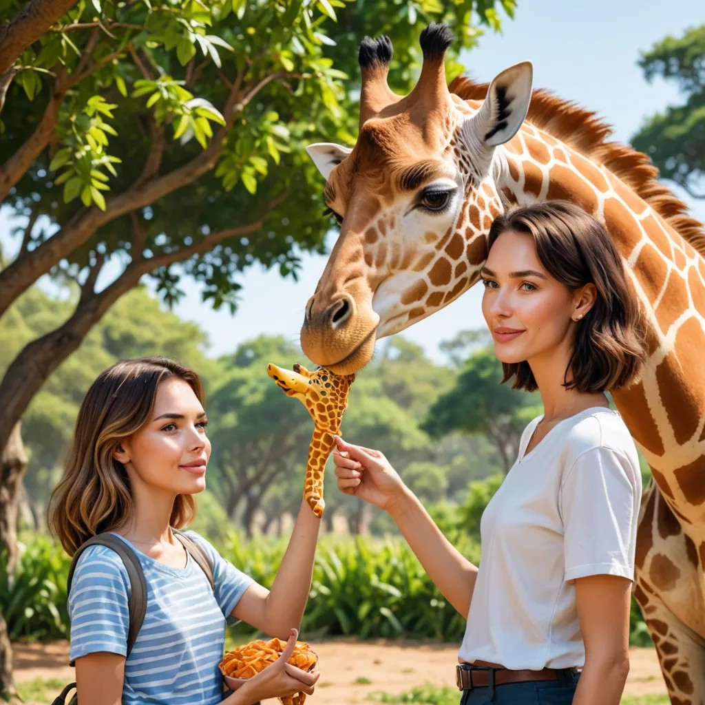 A Boy Feeds a Giraffe Avatar Maker