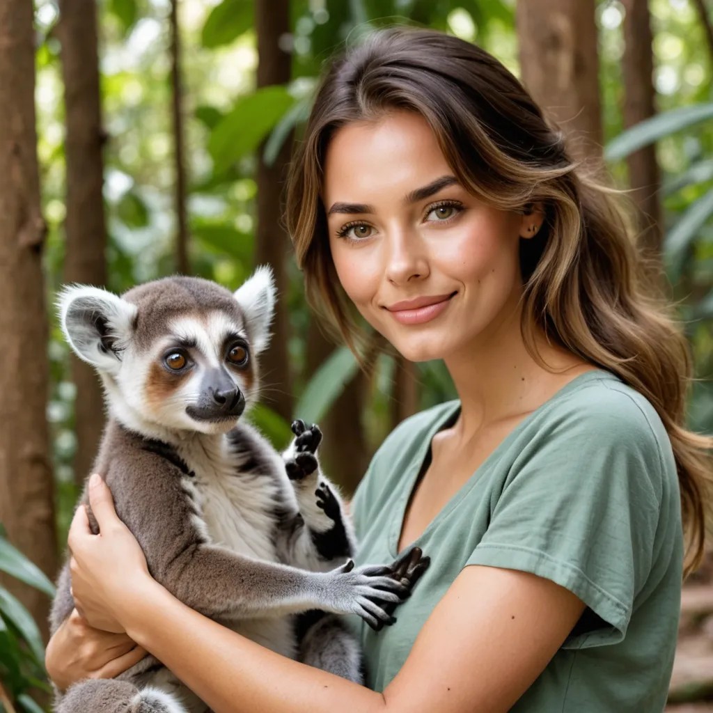 A Boy Feeds a Lemur Cub Avatar Maker
