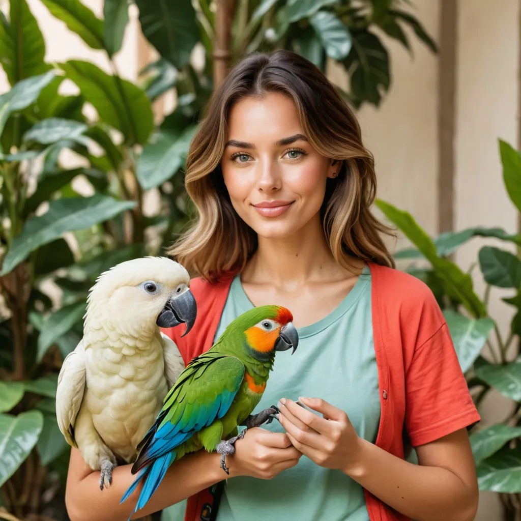 A Boy Feeds a Parrot Cubs Avatar Maker