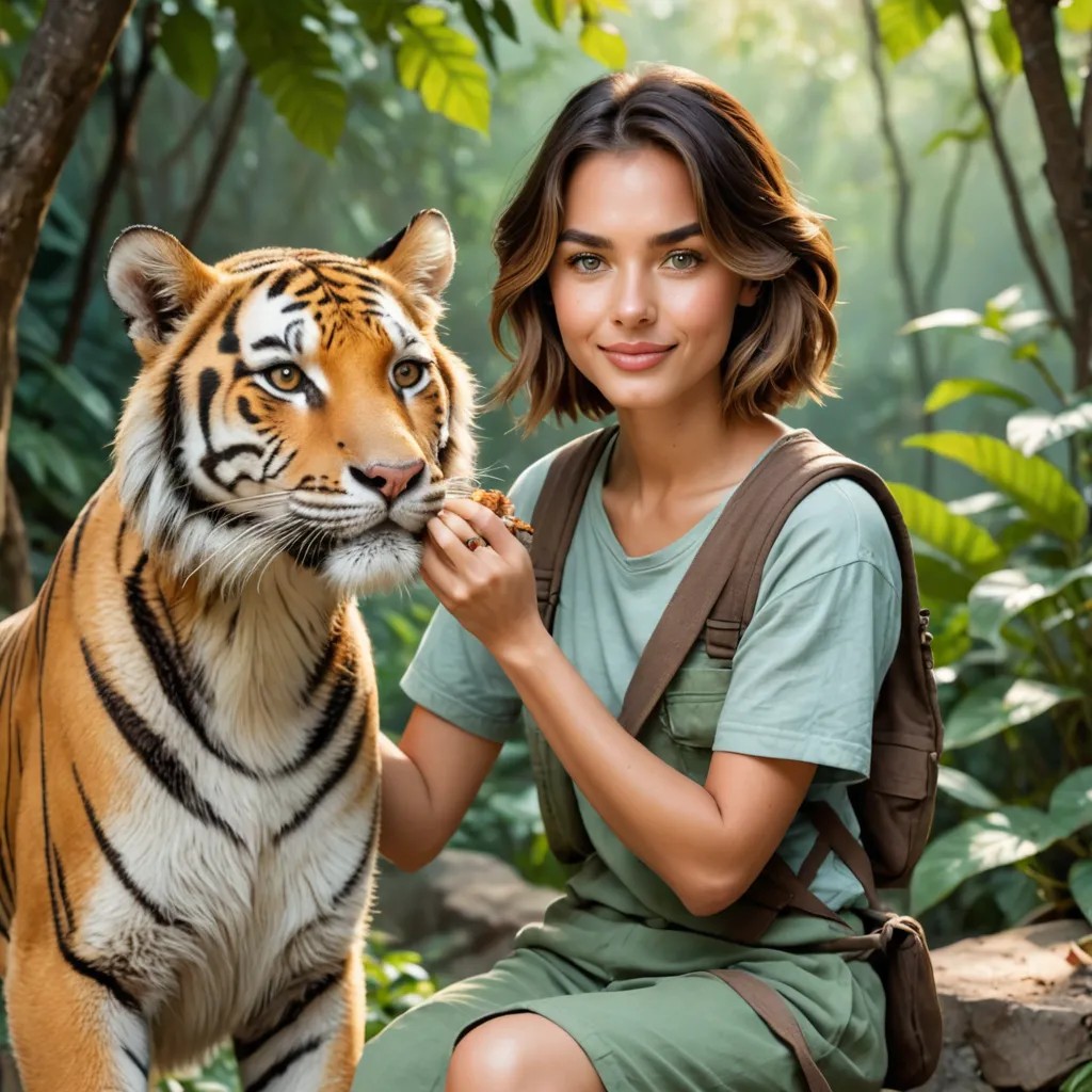 A Boy Feeds a Tiger Cub Avatar Maker