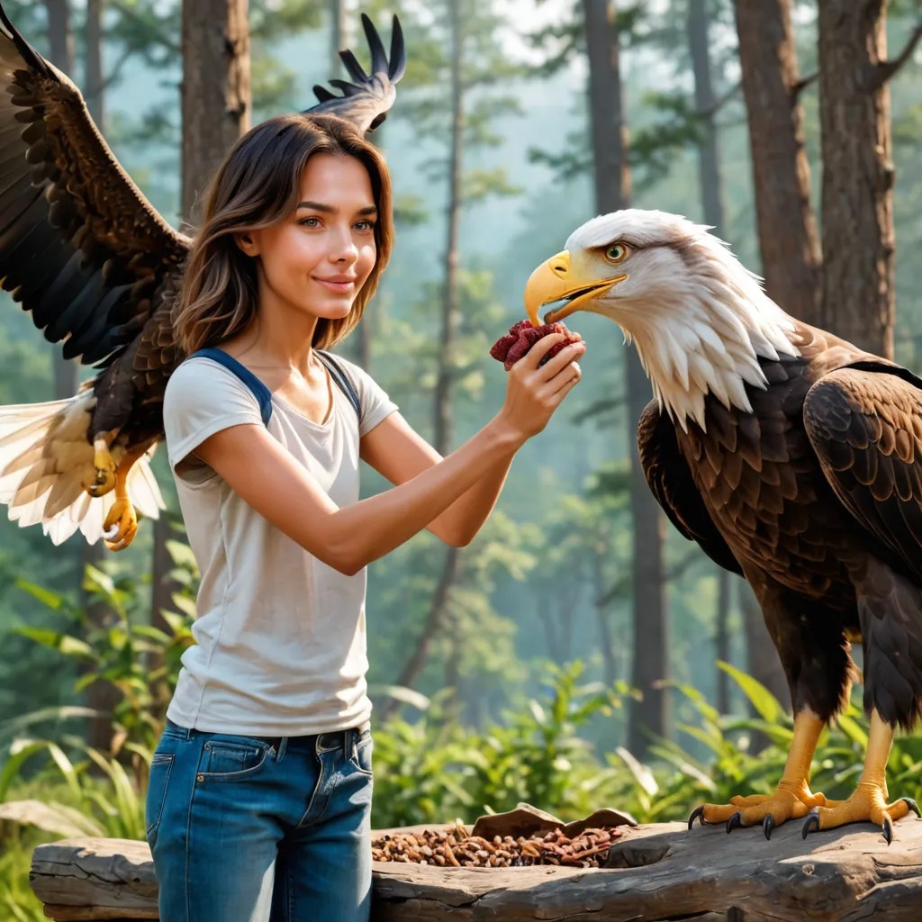 A Boy Feeds an Eagle Avatar Maker