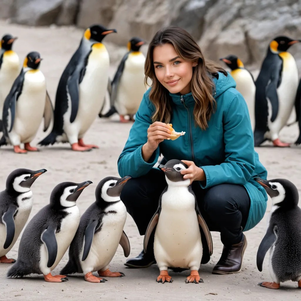 A Boy Feeds Penguin Cubs Avatar Maker