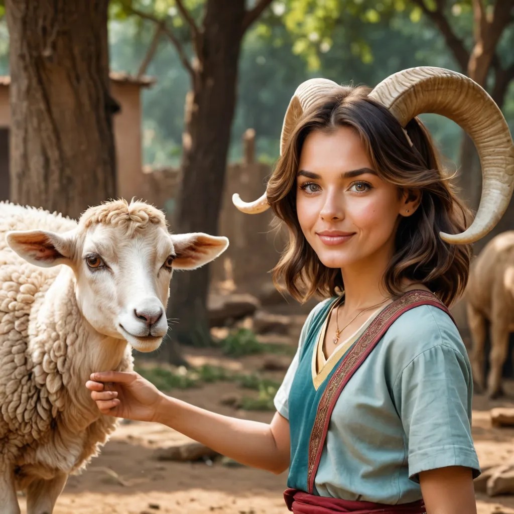 A Boy Feeds the Ram Avatar Maker