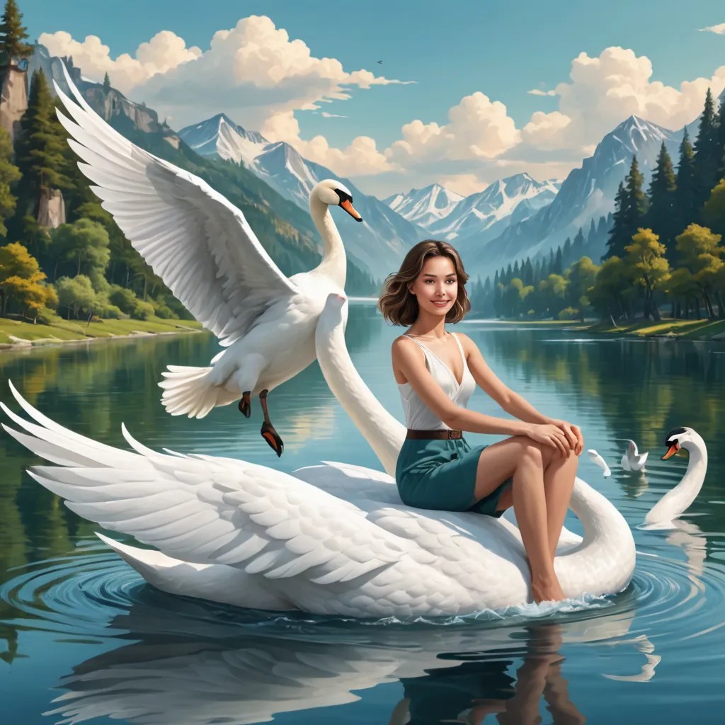 A Boy Flies a Swan Avatar Maker