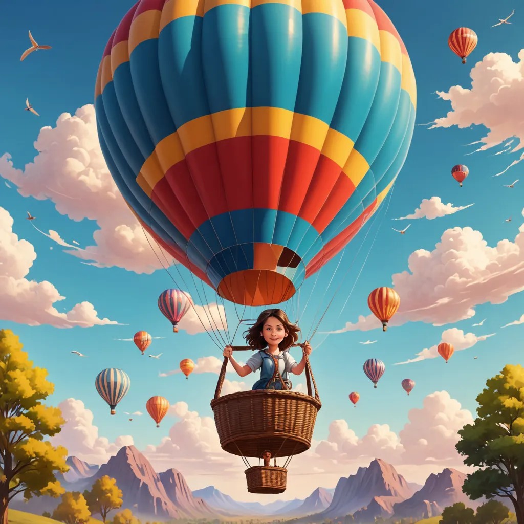 A Boy Is Flying in a Hot Air Balloon Avatar Maker