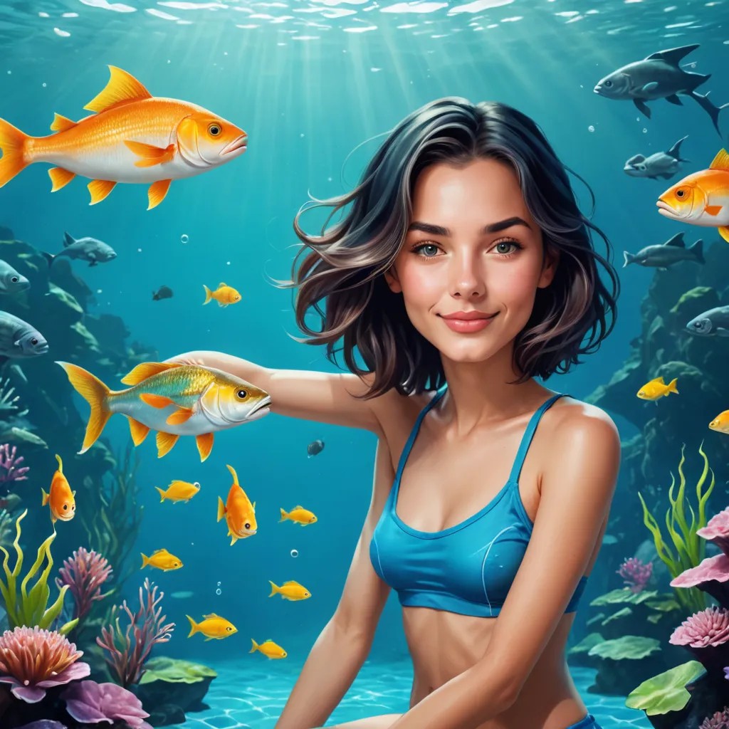 A Boy Swims with Fish Avatar Maker