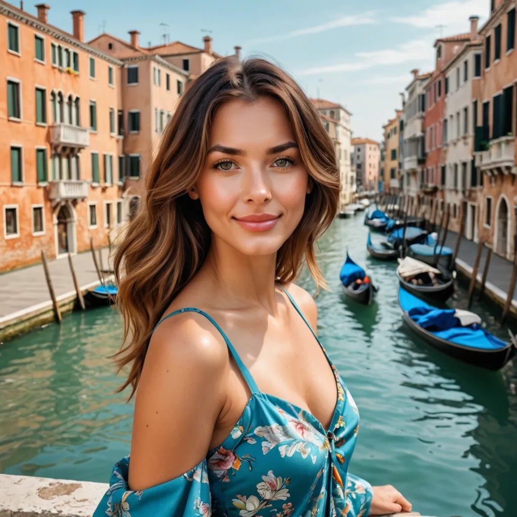 Girl on the Background of the Canals Venice Avatar Maker