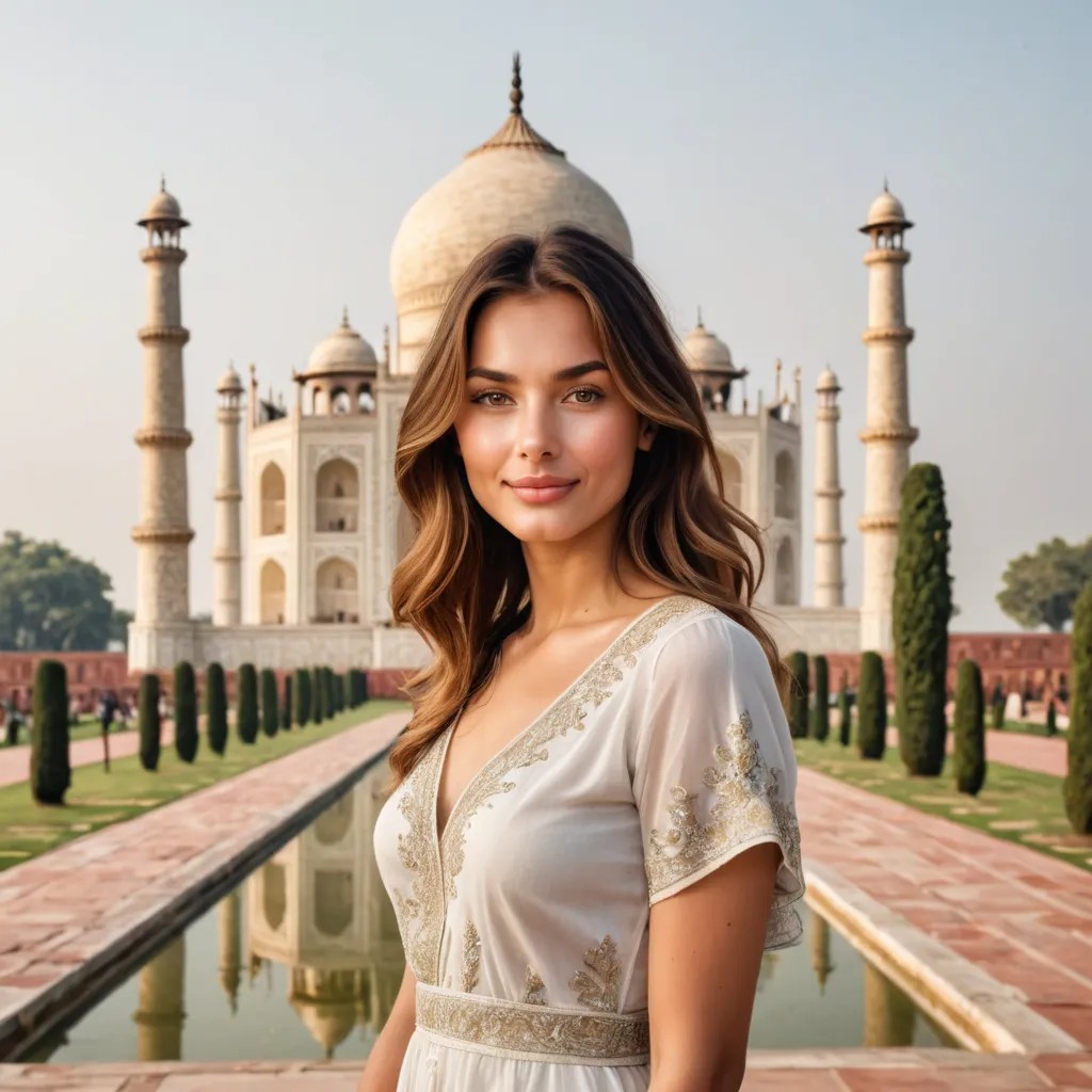 Girl on the Background of the Taj Mahal Avatar Maker