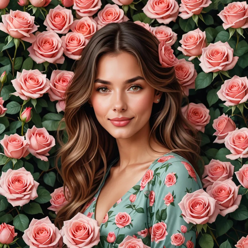 Girl Surrounded by Roses Avatar Maker