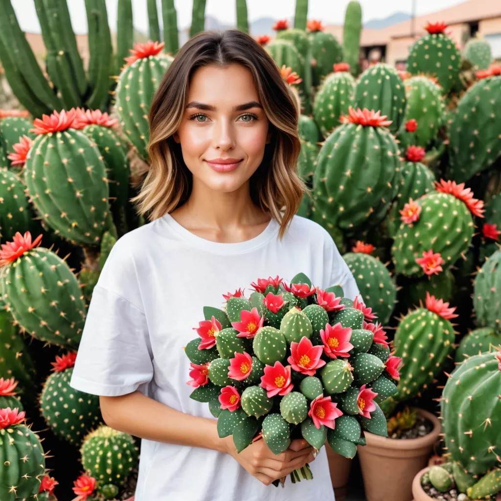 Holding a Bouquet of 100 Cactus Avatar Maker