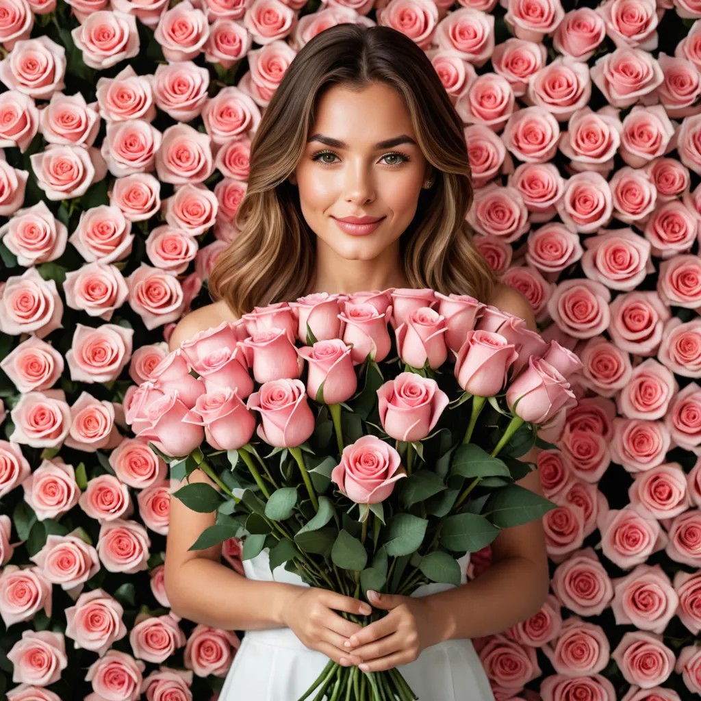 Holding a Bouquet of 100 Roses Avatar Maker