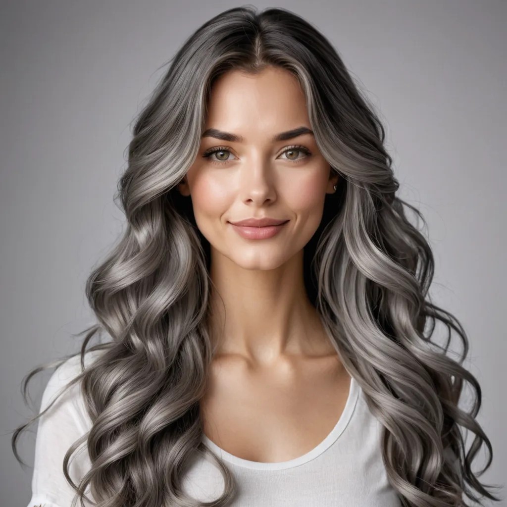 Long Wavy Gray Hair Avatar Maker