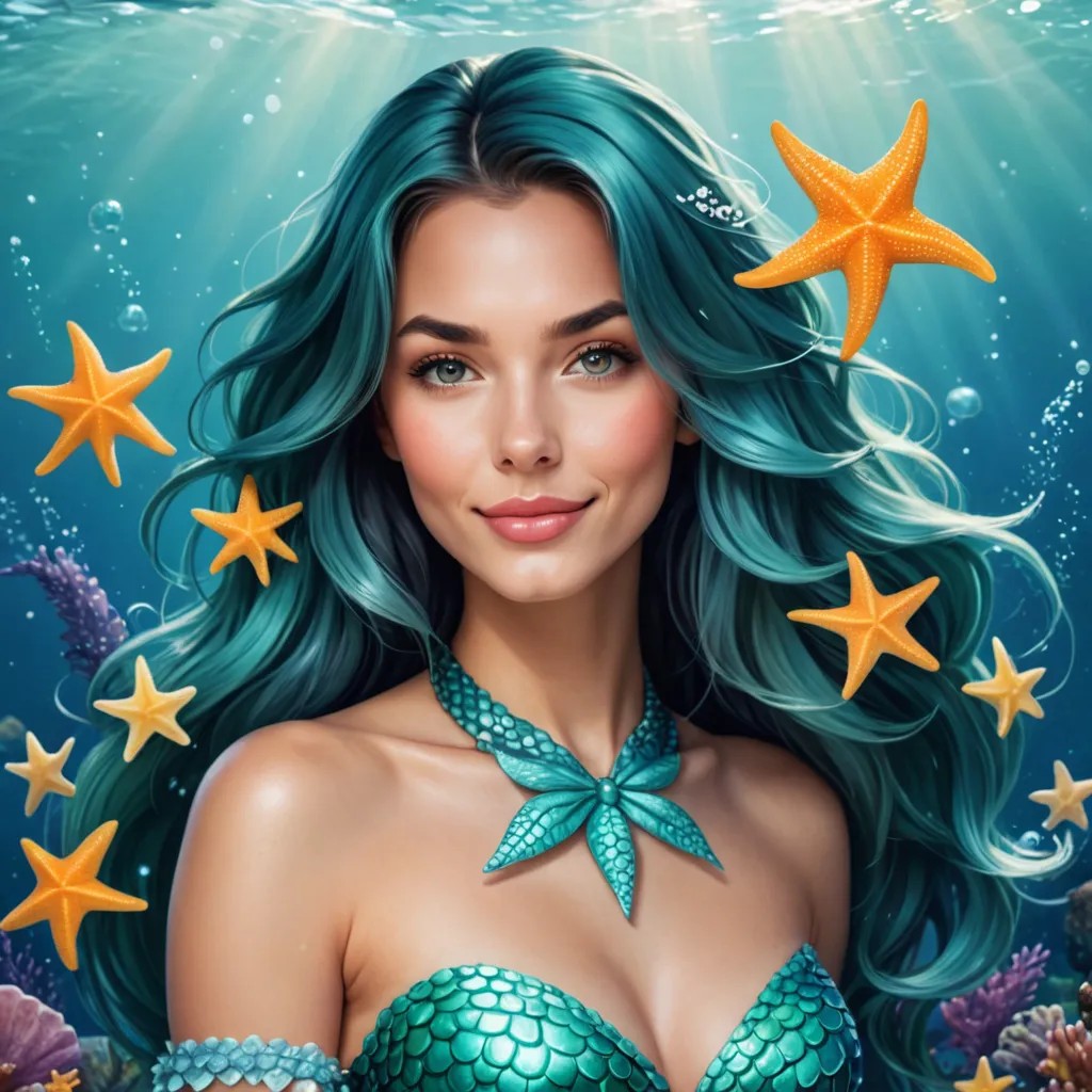 Mermaid with Starfishes Avatar Maker