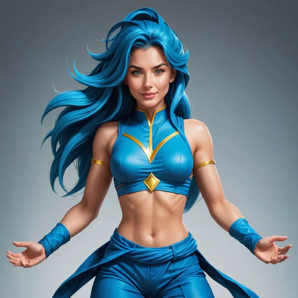 Super Saiyan God in Blue Hair Whole Body Avatar Maker