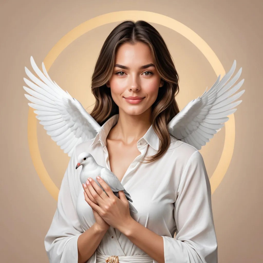 White Pigeon with Aureole in Hands Avatar Maker