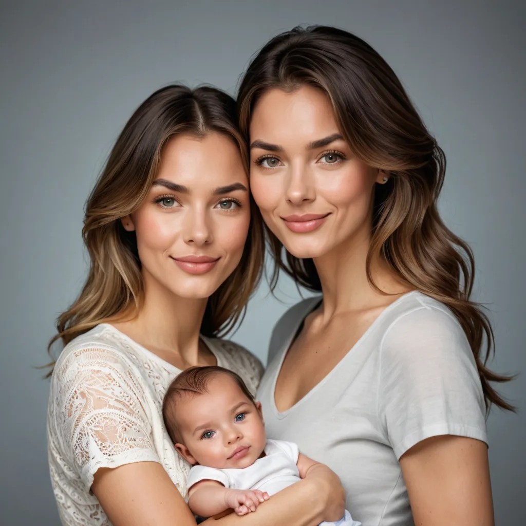 Wife and Husband with a Baby Avatar Maker