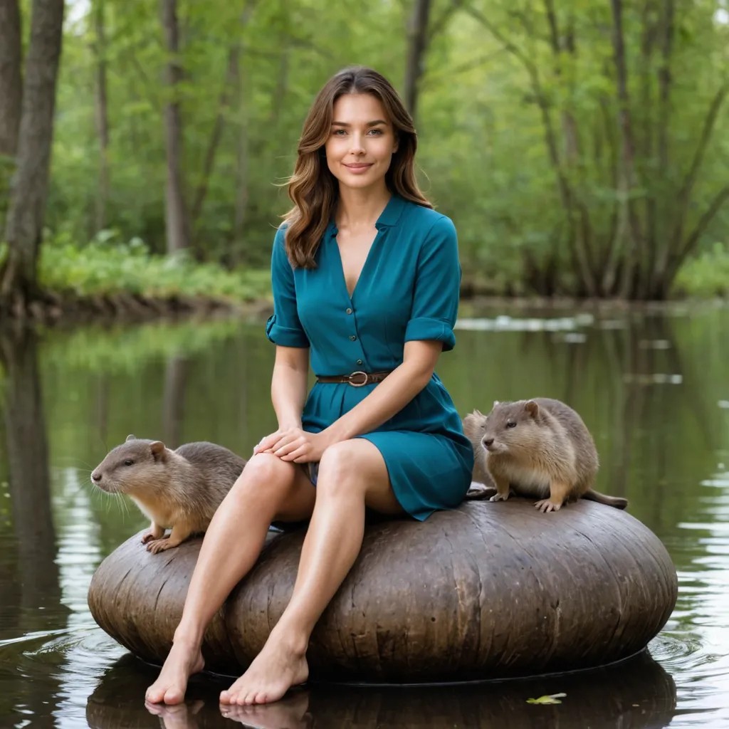 A Lady Sits on a Muskrat Avatar Maker