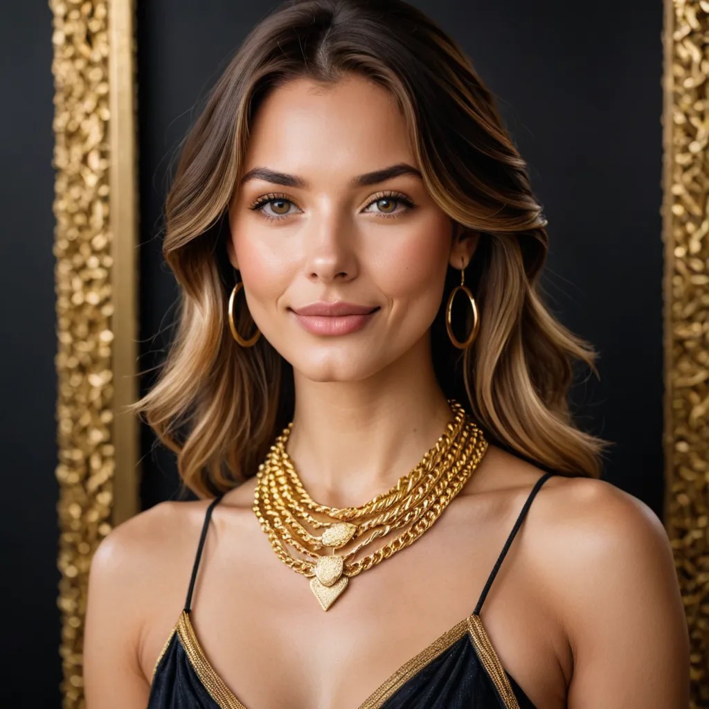 A Lady with Beautiful Gold Chains Around Her Neck Avatar Maker