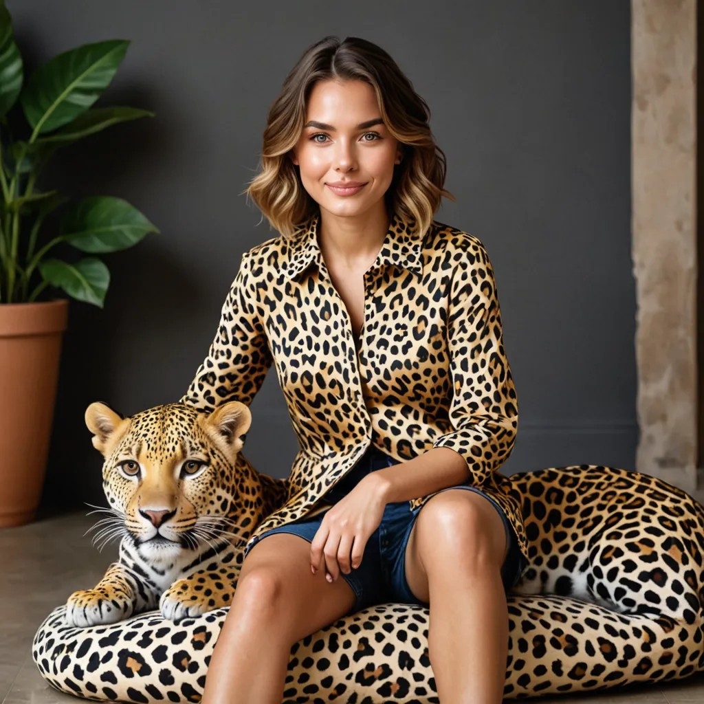 Child Sits on Leopard Avatar Maker