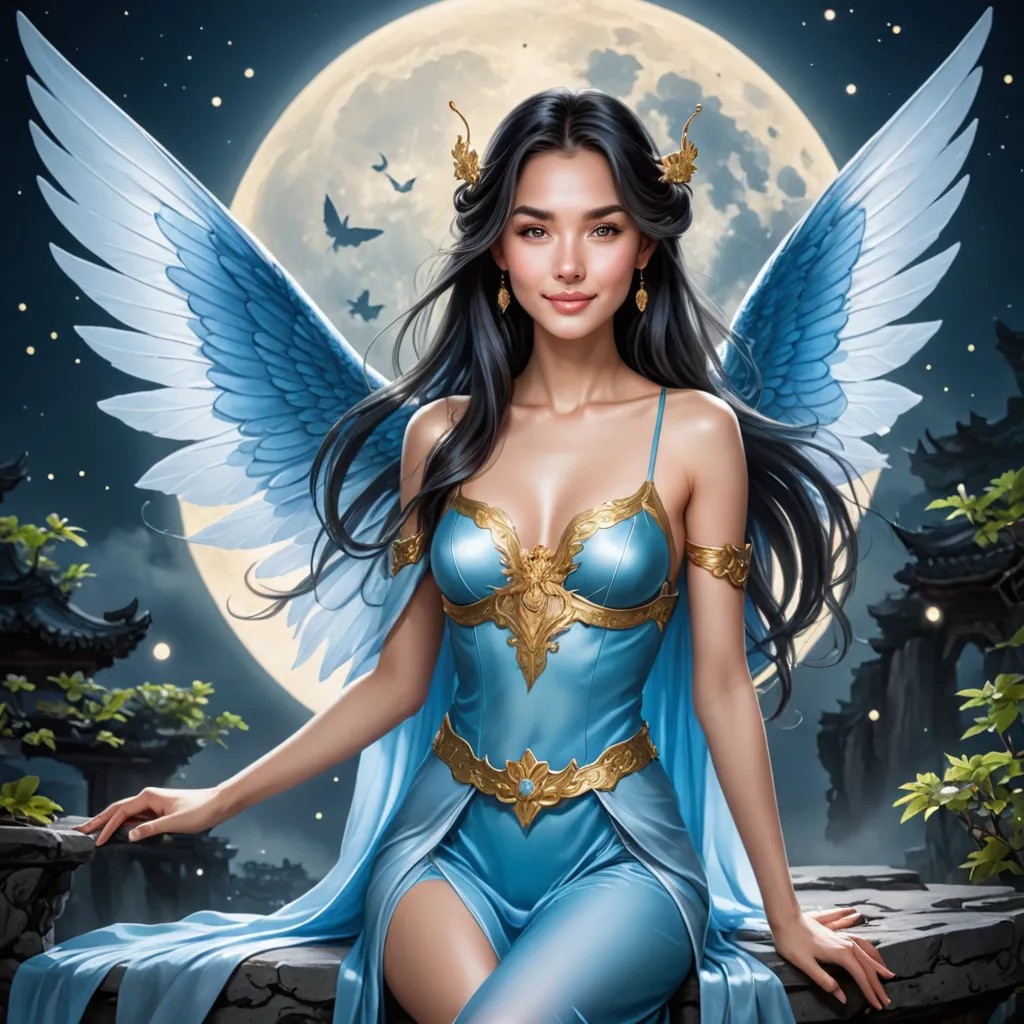 Chinese Winged Fairy in Moonlight Avatar Maker