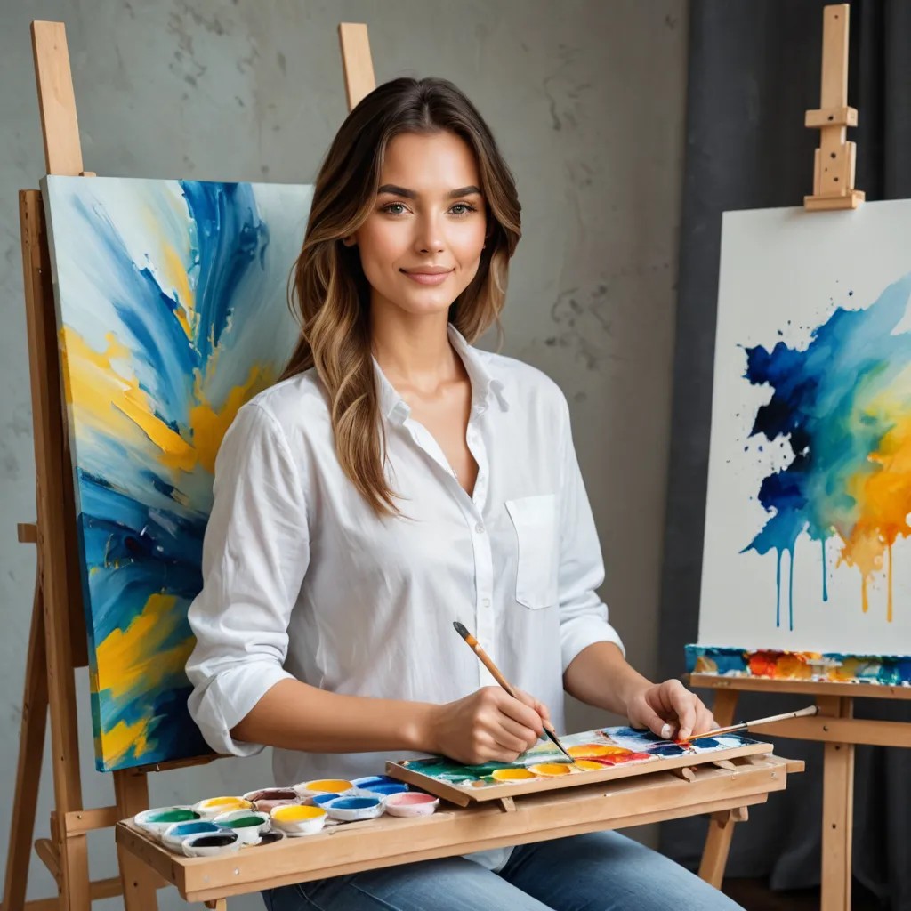 Easel, Canvas, Brushes, Paints Avatar Maker