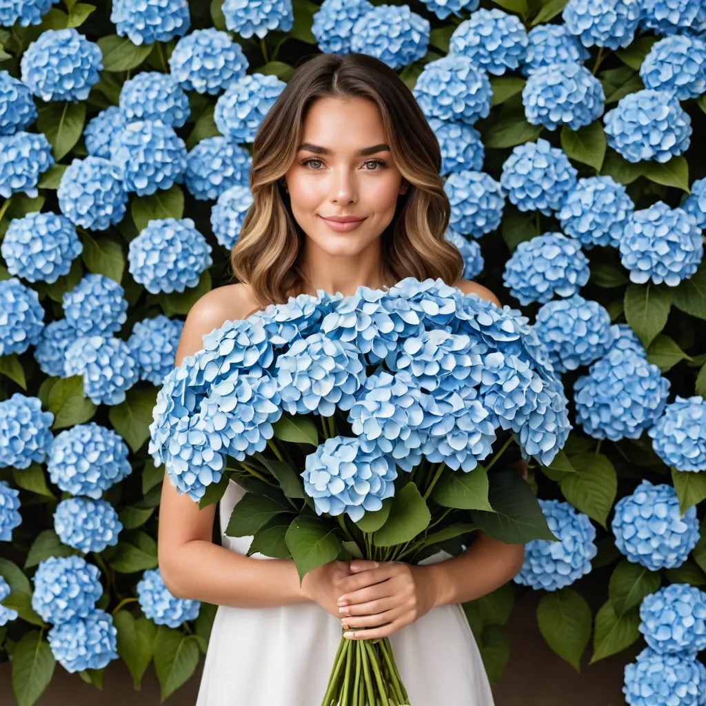 Holding a Bouquet of 100 Hydrangeas Avatar Maker