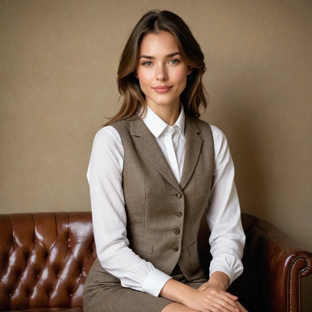 Man Wearing a Tweed Waistcoat Sitting Quietly Avatar Maker