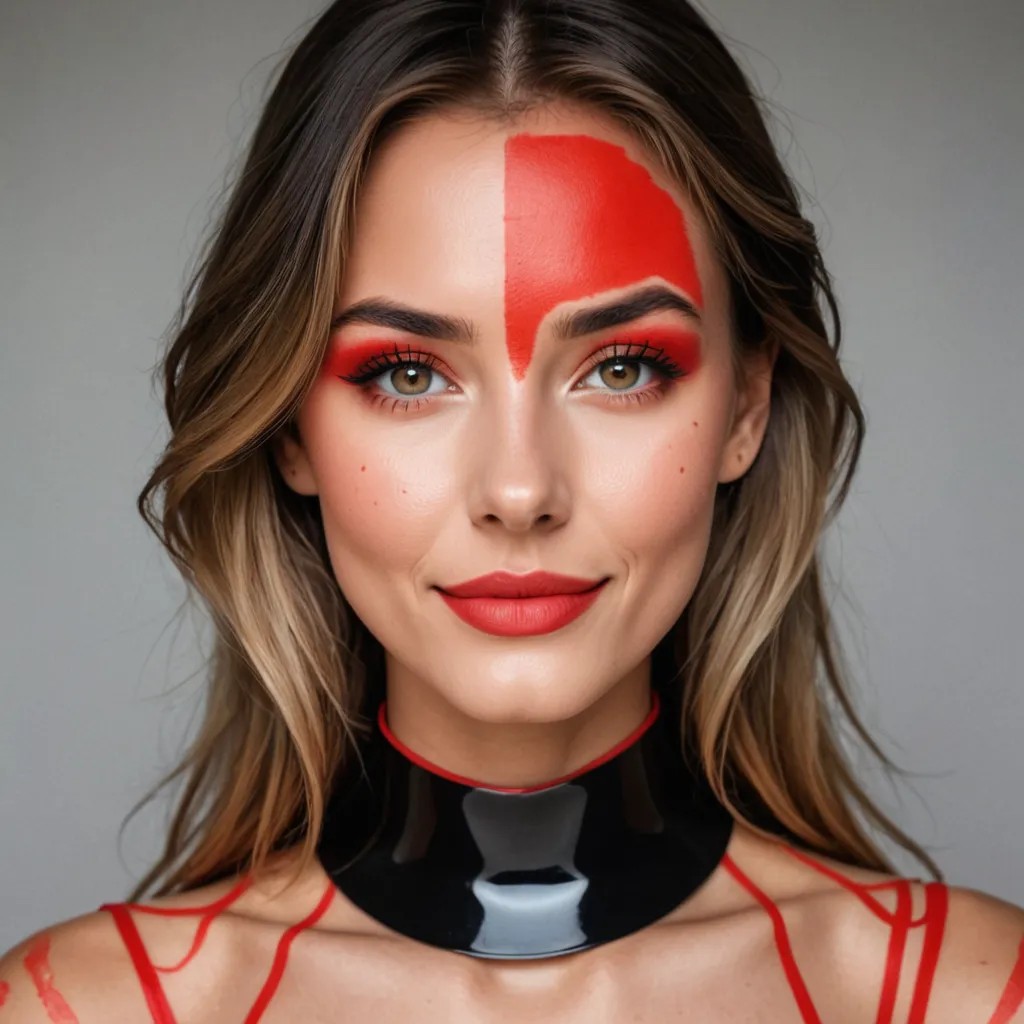 Red Line and Black Spot Makeup Avatar Maker