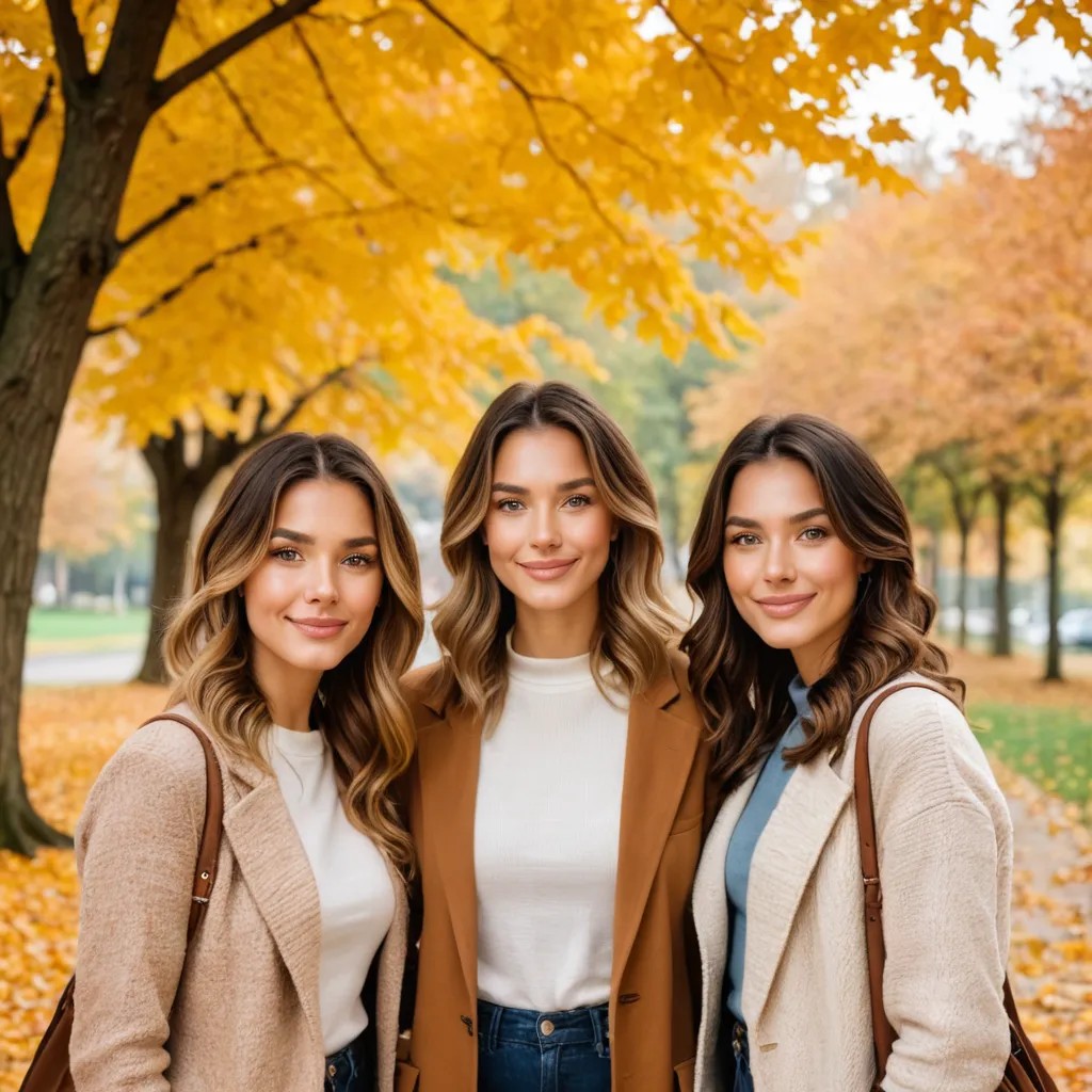 3 Friends in Fall Background Avatar Maker