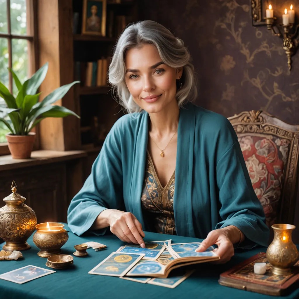 Old Lady Reading Tarots Avatar Maker