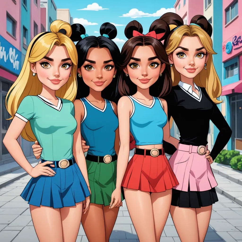 Powerpuff Girls Cartoon, Three Girls Avatar Maker