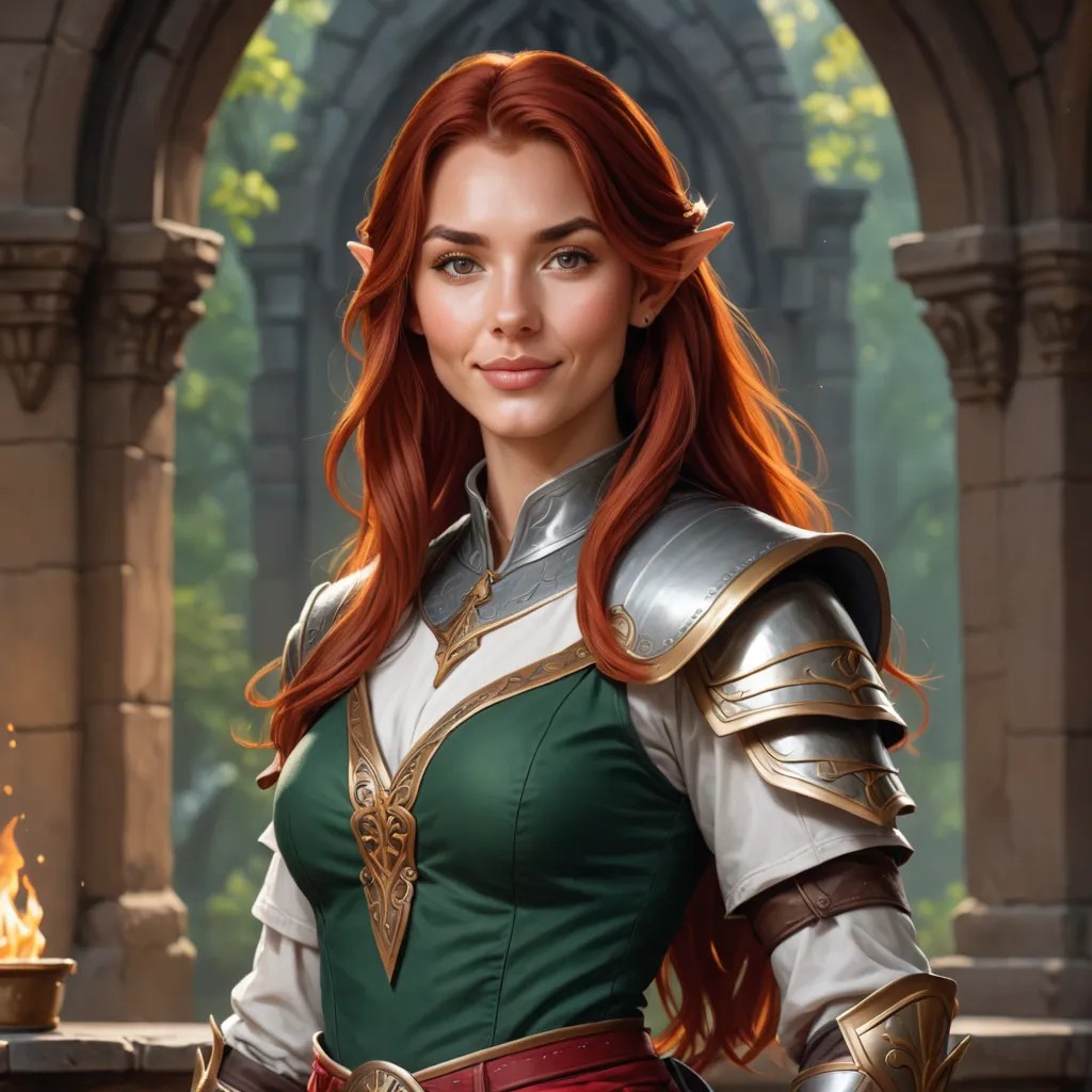 Converted Red Haired Half-Elf Cleric DnD avatar