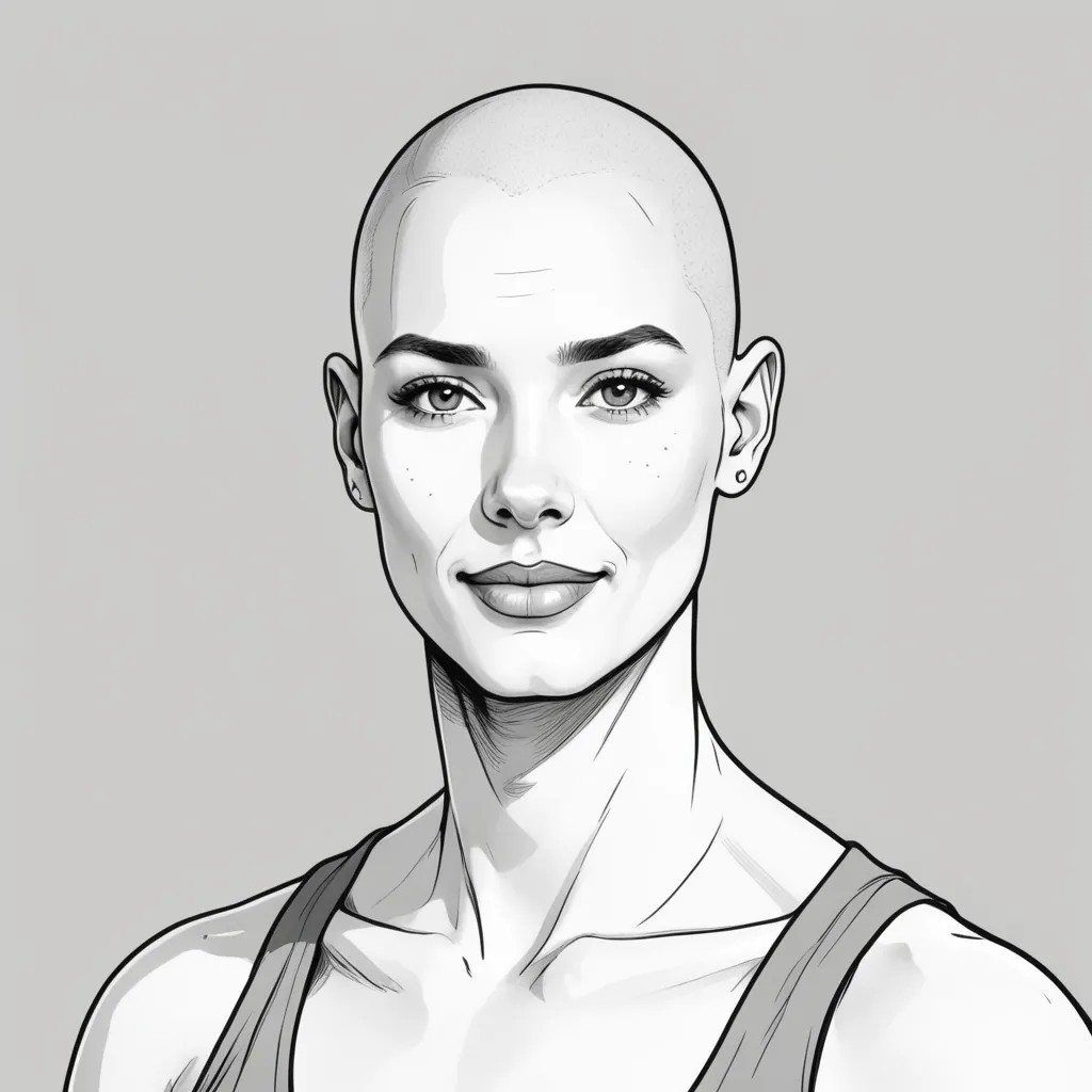 A Bald, Middle-Aged Man in Simple Line Drawing Avatar