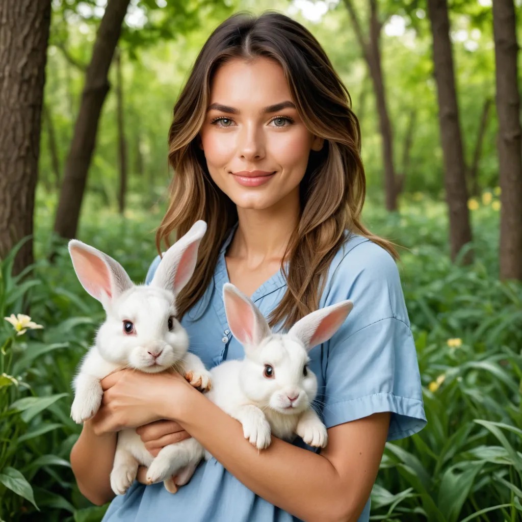 A Girl With Rabbit Cubs Avatar Maker