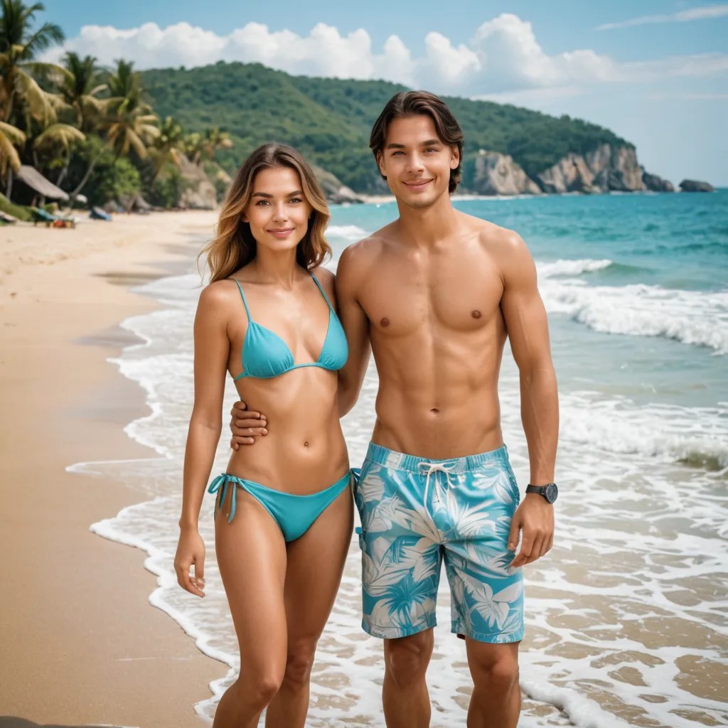 Couple in a Beach Avatar Maker