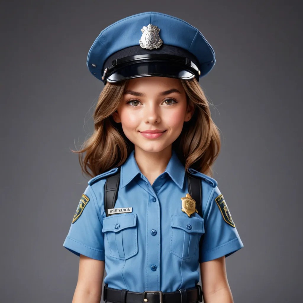Kid in Policewoman Uniform Avatar Maker